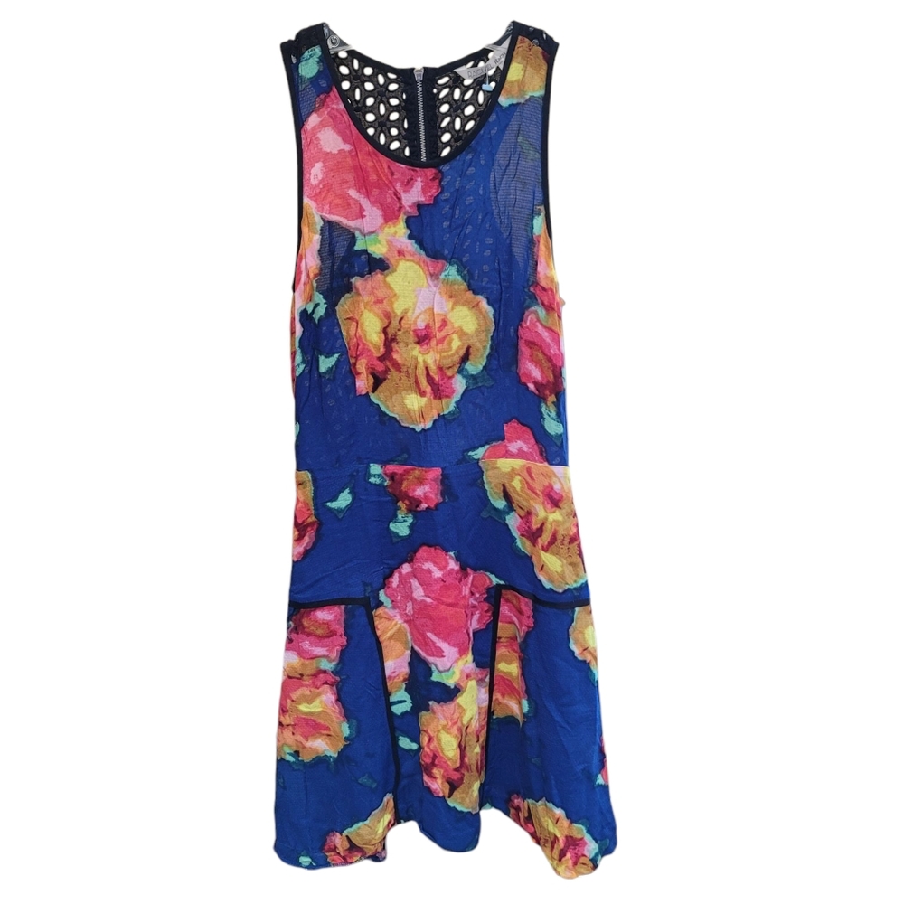 EUC Rachel By Rachel Roy Watercolor Floral Print Dress
